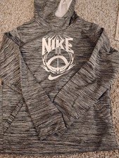 Boys' Nike Dri-Fit Therma Football Hoodie Heather Gray Sz L
