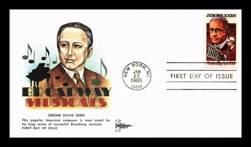 DR JIM STAMPS US COVER JEROME KERN PERFORMING ARTS FDC GILL CRAFT CACHET
