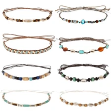 8 Pcs Cowboy Hat Band Replacement Handmade Ethnic Western Hat Belts Adjustable