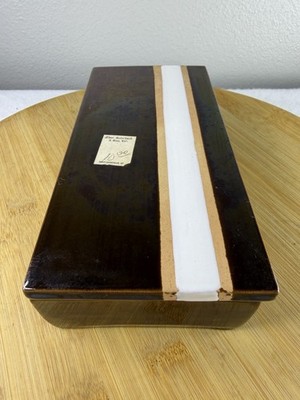 Bitossi Rosenthal Lidded Cigarette Box Vtg MCM Italian Brown Cream Striped *Read