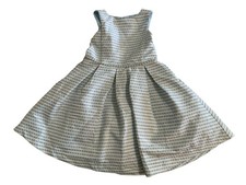 Pippa  Julie Dress Girls Size 6 Blue White Striped Pleated Party Formal Sparkle