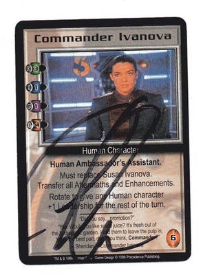 BT's Babylon 5 CCG  Commander Ivanova Embossed  / Autograph NM never played