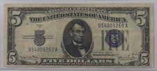 Billete De 5 Dólares Certificado de Plata Año 1934 D. Especial Para Coleccion.