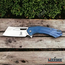 7.5" Cleaver Pocket Knife Rescue Knife EDC Stainless Steel Folding Knife