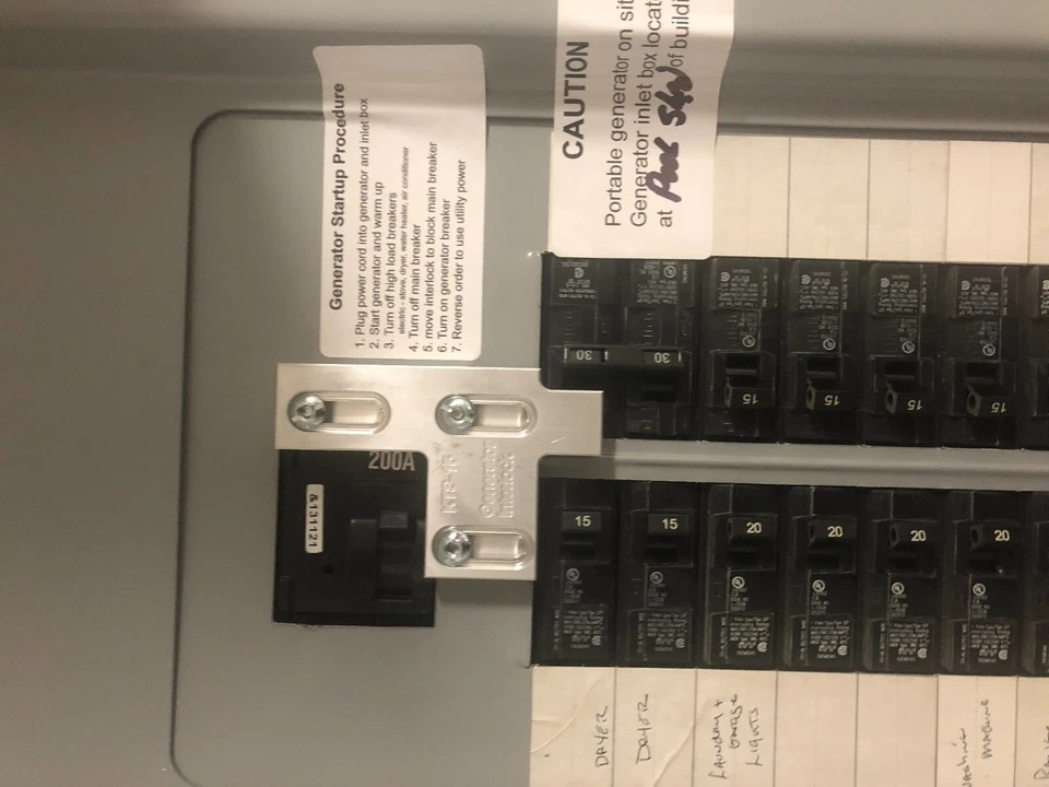 Generator Interlock Kit , Siemens 200 Amp Panel Murray 200 Amp Panel - Image 3 of 4