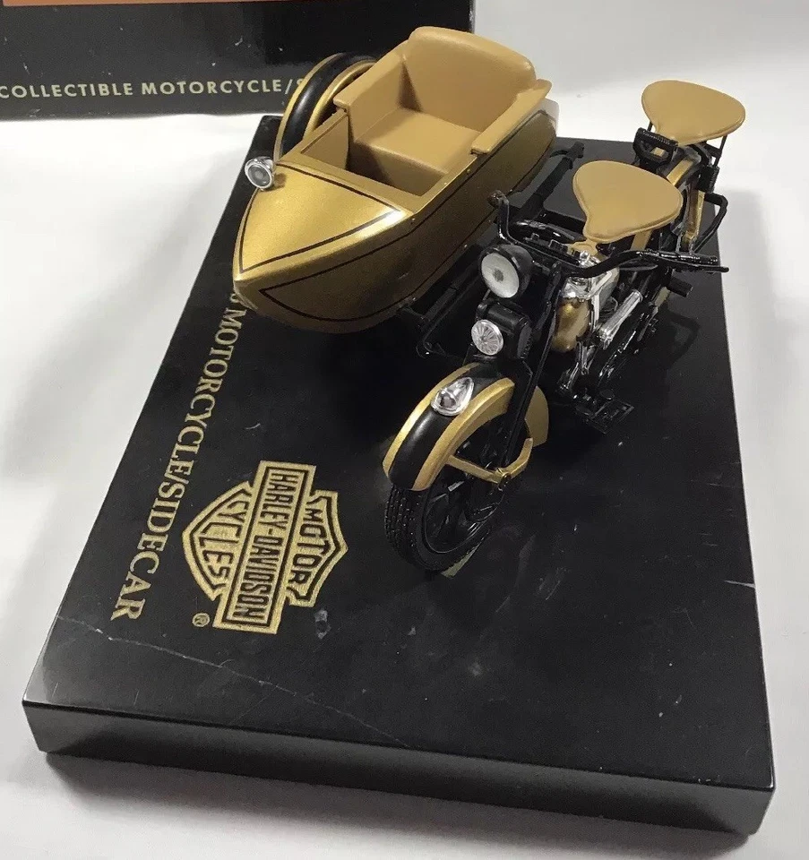 Harley Davidson Ultra Edition 1933 dorado y negro motocicleta sidecar banco 1:12 bH Foto 3 de 4