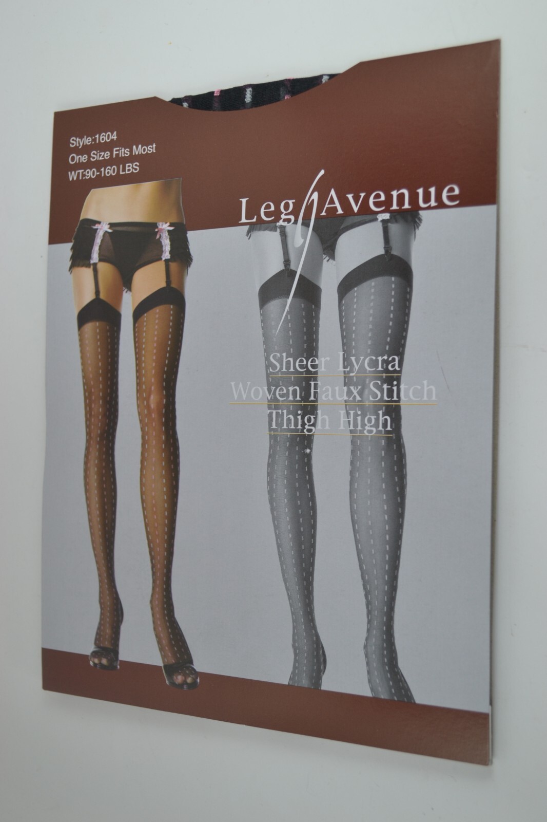 Black Sheer Stockings Woven Faux Stitch Leg Avenue Reduced To Clear