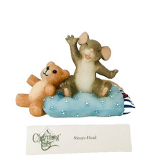 Sleepy Head Fitz & Floyd Charming Tails Mouse Teddy Bear #89/113 Figurine & Box