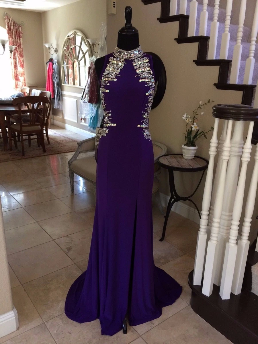 purple evening dress