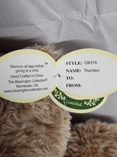 Bearington Collection "Thornton" Teddy Bear - 15.5" Plush Stuffed Animal - Style - Picture 4 of 11