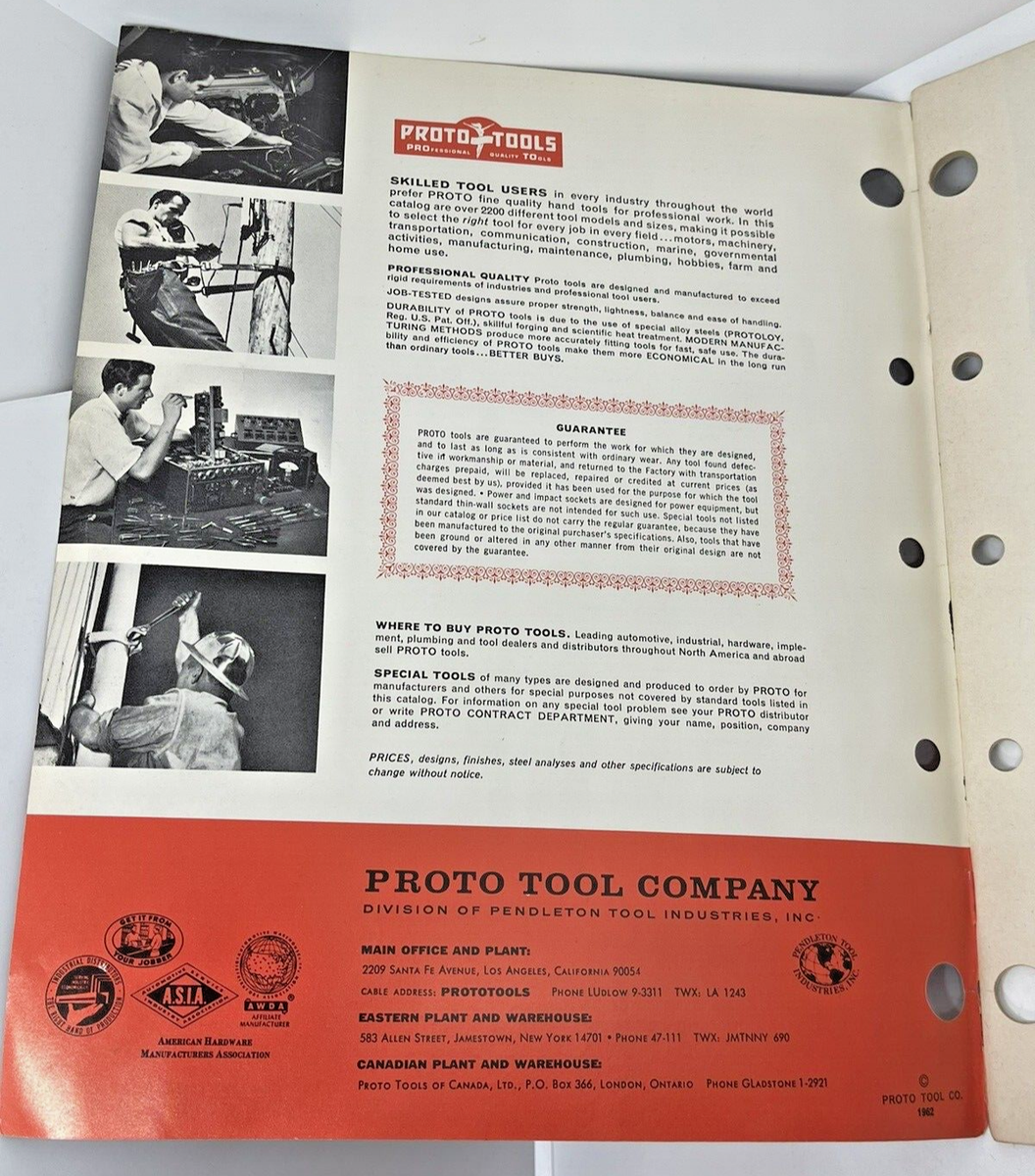 1962 1963 Proto-Tools Professional Quality Hand Tools 1962 1963 Proto-Tools Professional Quality Hand Tools