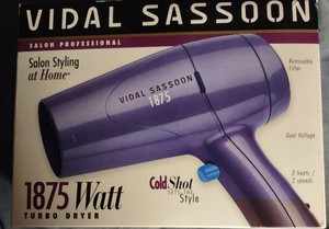 Vidal Sassoon 2 velocidades 3 calienta Secador de pelo 1875 vatios modelo  VS-755 | eBay