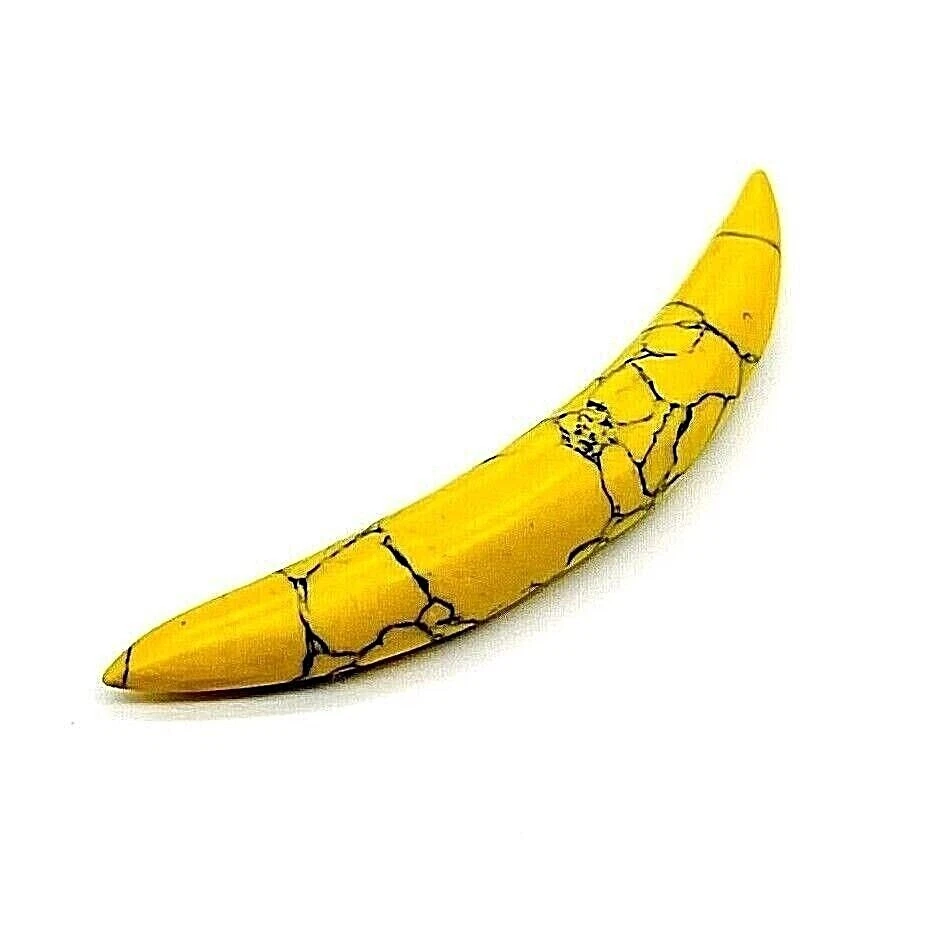 Yellow Turquoise CURVED TUSK, Septum Tusk size 12g to 5/8'' & custom Available - Image 3 of 4