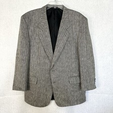 Pierre Balmain Paris Silk Wool Blazer Mens 44R Brown Tweed Suit Jacket Formal