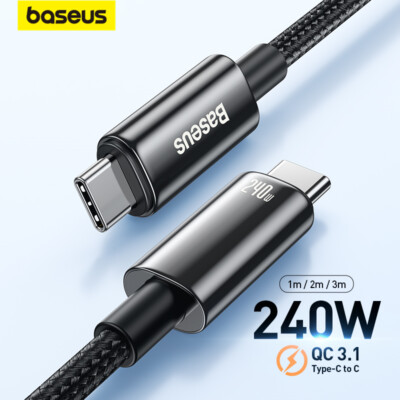 Baseus PD 240W 5A USB-C To Type C Super Fast Charging Cable For Samsung Huawei