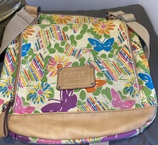 Relic canvas crossbody bag with butterfly print Yellow Multi Colored