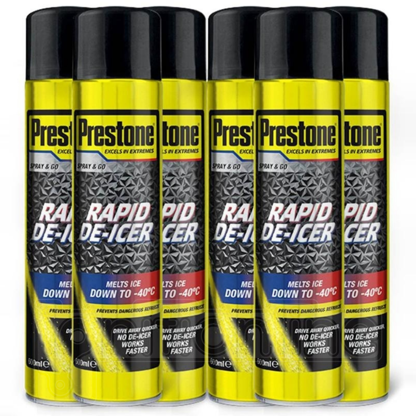 12 x Prestone Car Rapid DeIcer Melts Windscreen Ice Frost Aerosol