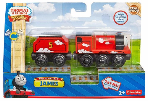 FERROCARRIL DE MADERA THOMAS & FRIENDS ~ ROLLO Y SILBATO JAMES ~ ABSOLUTAMENTE COMO NUEVO ~ 2013 - Imagen 8 de 12