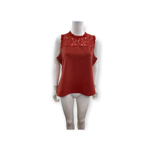 7th Avenue Design Studio New York Co Women s Size L Sleeveless Lace Neck Top EBay