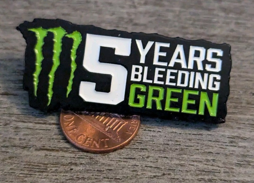 Monster Energy Drink Logo "5 Years Bleeding Green" Advertising Lapel