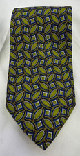 Ermenegildo Zegna Luxury Silk Tie Made in Italy Green Blue Gold EUC