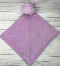 CARTER'S Purple Hippo Lovey Security Blanket Plush Hippopotamus