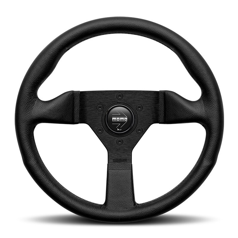 MOMO モンテカルロ Momo Monte Carlo Steering Wheel - Black Leather w/ Blue