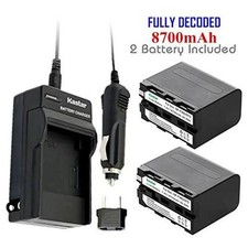 Kastar Battery 2-Pack  Charger for Sony NP-F975, NP-F970, NP-F960, NP-F950
