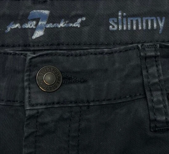 Pantalones de mezclilla 7 para toda la humanidad niñas jóvenes (16) azul marino oscuro ajustados tiro medio elásticos 28X29 Foto 4 de 4