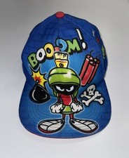 Vintage Looney Tunes Marvin Martian Hat Boom TV Cartoon Blue Snapback Baseball