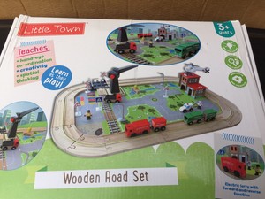 little town wooden railway set