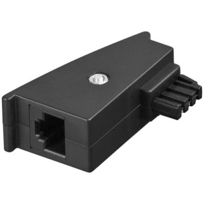 TAE Adapter Stecker F auf RJ45 8P2C Kupplung Telefon Festnetz Adapter schwarz