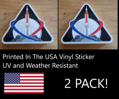 2 Pack NASA Artemis Space Program Mars Moon with Rocket Sticker 3 inch