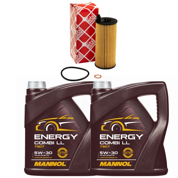 MotoröL Set Mannol 5W-30 Api Sn 8 Liter + ÖLfilter FüR Bmw 5Er 530D 7Er F11 740D-image