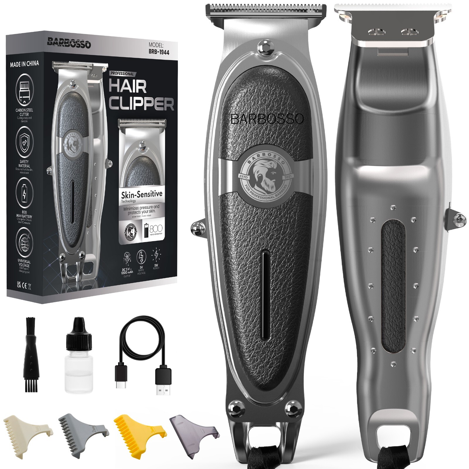 Beard Trimmer Men Hair Trimmers Cordless USB Rechargeable Mens Electric Shaver