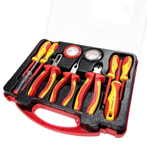 VDE Screwdriver & Plier Set 11pc Electricians Insulated Tool Kit By Lumberjack - 第 1/11 張圖片