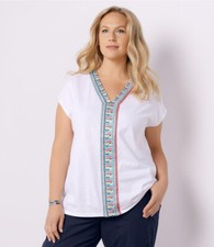 Soft Surroundings White V-Neck Blouse Size Medium