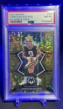 2022 Panini Mosaic Christian Watson No Huddle Gold #10 PSA 8 