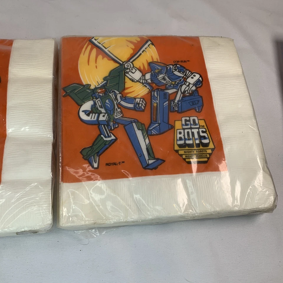 VTG 1985 GO BOTS Hallmark Lunch Napkins Party Supplies - 2 Sealed Packs of 16 - Image 4 of 4