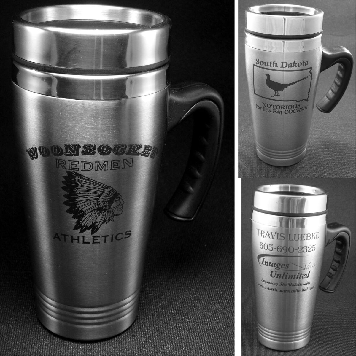Personalized Monogram Coffee Mug Stainless Steel With Handle Custom Laser  Engraved 14 Oz Tumbler, Custom Insulated Cup, to Go Cup 