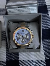 Guess Men's Watch Equity Blue Dial Two Tone Steel Bracelet Day Date GW0703G3
