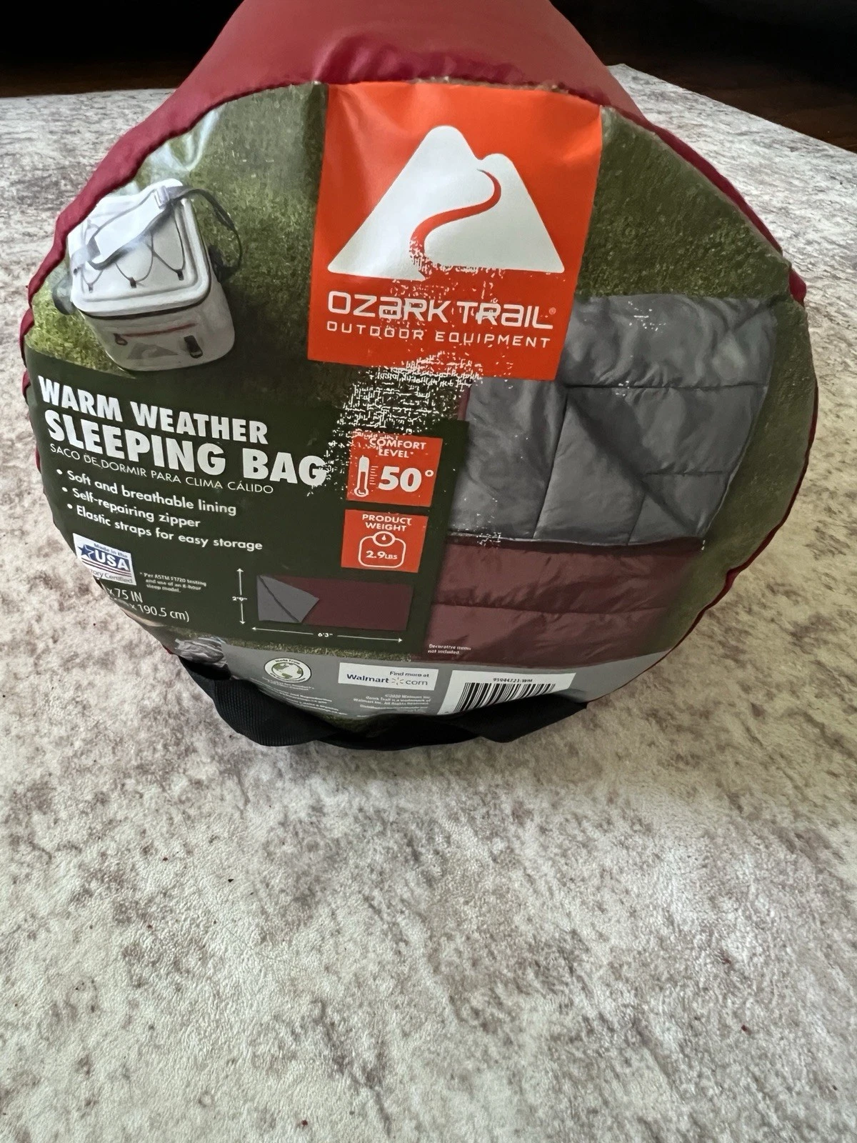 SLEEPING BAG Ozark Trail 40F Deluxe XL Cool Weather (80 in. x 36 in.)