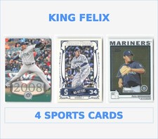 Felix Hernandez Lot 4 Baseball Cards Topps Chrome, UD Timeline, Gypsy Queen