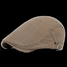 Solid Cotton Gatsby Cap Mens Summer Sun Flat Cabbie Newsboy Ivy Hat Golf Driving