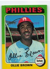 1975 Topps #596 Ollie Brown - Philadelphia Phillies NEAR MINT