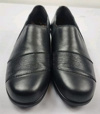 SAS Womens 8 W Black Leather Loafers Casual Flats Fashion Shoes