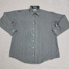 Vintage Sears Mens Store Dress Shirt 16 32/33 Plaid Check Long Sleeve Button Up