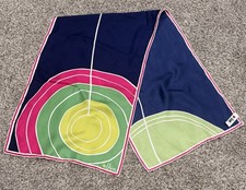 Vintage Vera Neumann Silk Signed Geometric Print Scarf Green Blue Pink