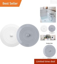 2PCS Multi-Use 5-Inch Silicone Bathtub  Sink Drain Stopper - Leak-Proof Design