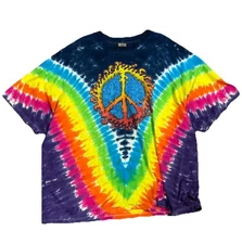 Liquid Blue Shirt Mens XXXL MultiColor Tie Dye Hippie Peace Retro Graphic Tee